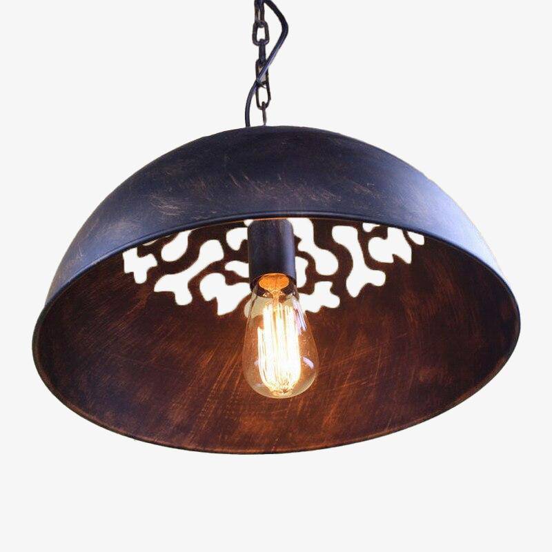 Suspension design à LED avec abat-jour arrondi en métal Rust