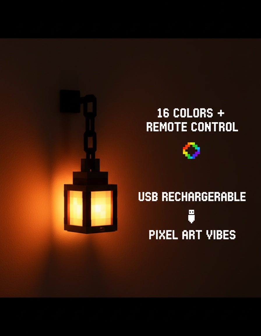 Pixel Lantern™ – LED Block Lamp | 16 Colors & Remote Control