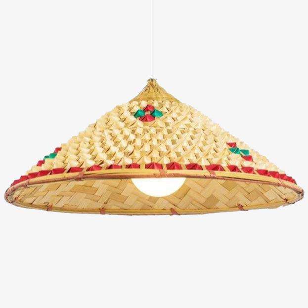 Suspension en rotin LED abat-jour style rustique