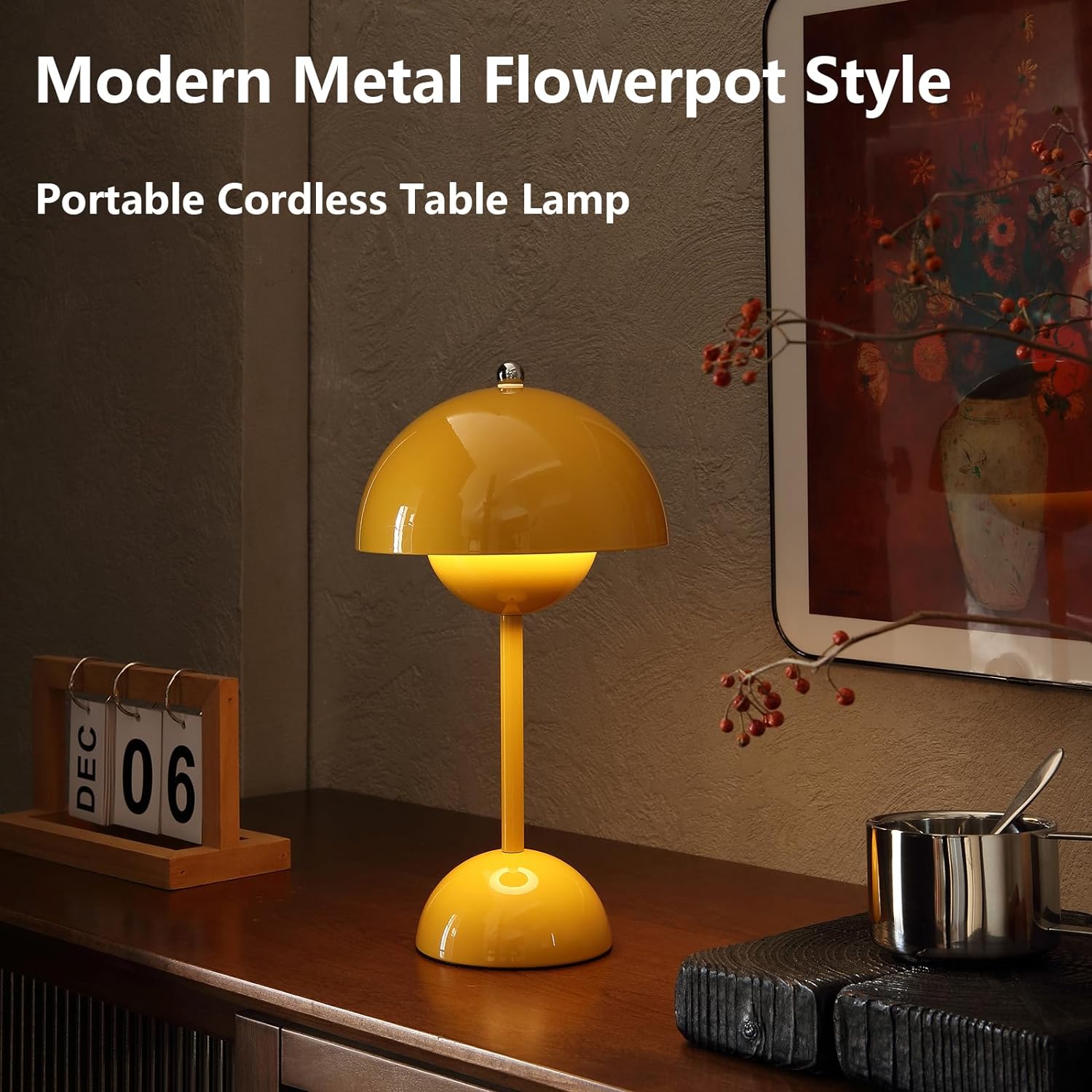 Lampe Champignon  - Doré