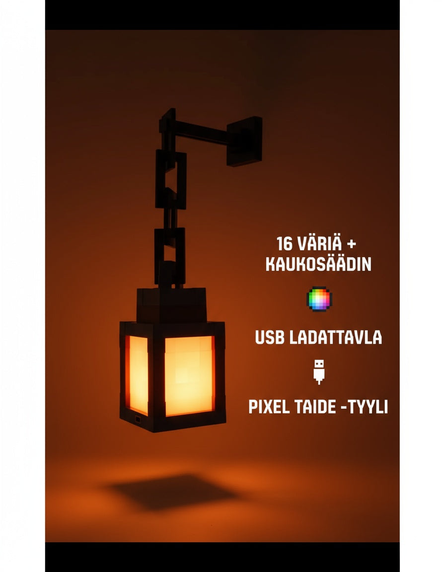 Pixel Lantern™ – LED-lohkolamppu | 16 väriä ja kaukosäädin