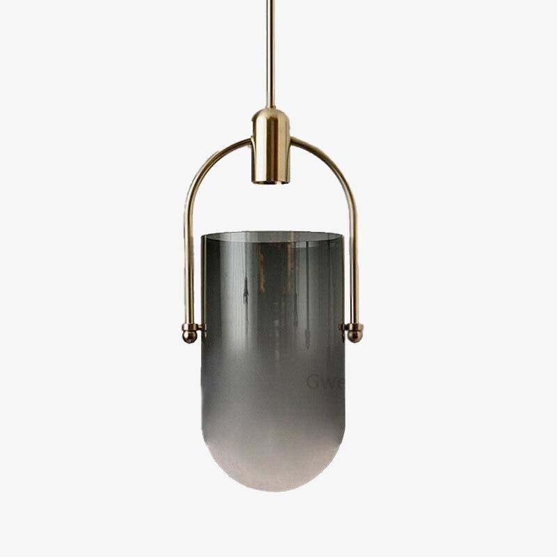 Suspension design LED en métal avec abat-jour arrondi en verre Luxury