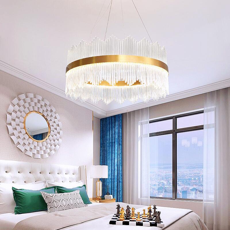 Modern Crystal Chandelier Lighting LED Pendant Lights For Living Dining Room Kitchen Restaurant Light Bedroom Decor Hanging Lamp