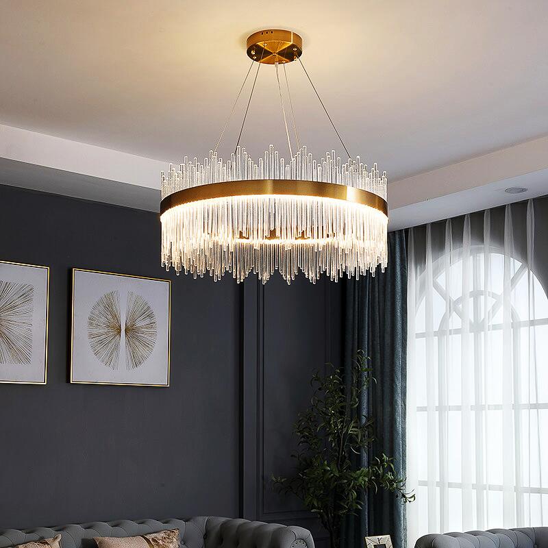 Modern Crystal Chandelier Lighting LED Pendant Lights For Living Dining Room Kitchen Restaurant Light Bedroom Decor Hanging Lamp