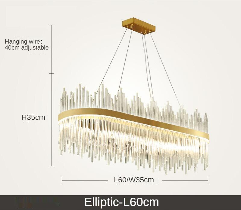 Modern Crystal Chandelier Lighting LED Pendant Lights For Living Dining Room Kitchen Restaurant Light Bedroom Decor Hanging Lamp