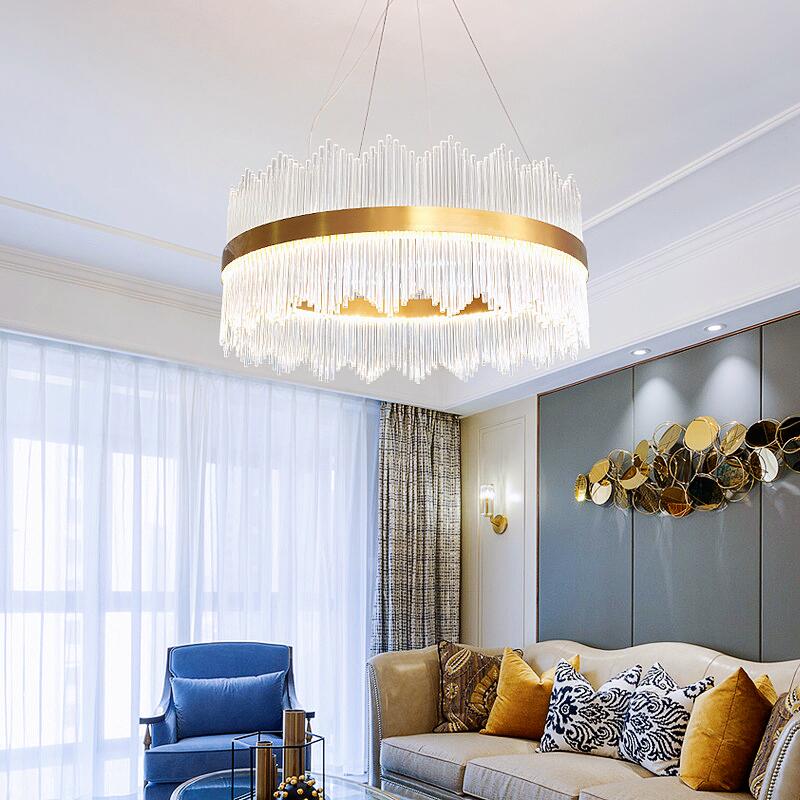 Modern Crystal Chandelier Lighting LED Pendant Lights For Living Dining Room Kitchen Restaurant Light Bedroom Decor Hanging Lamp