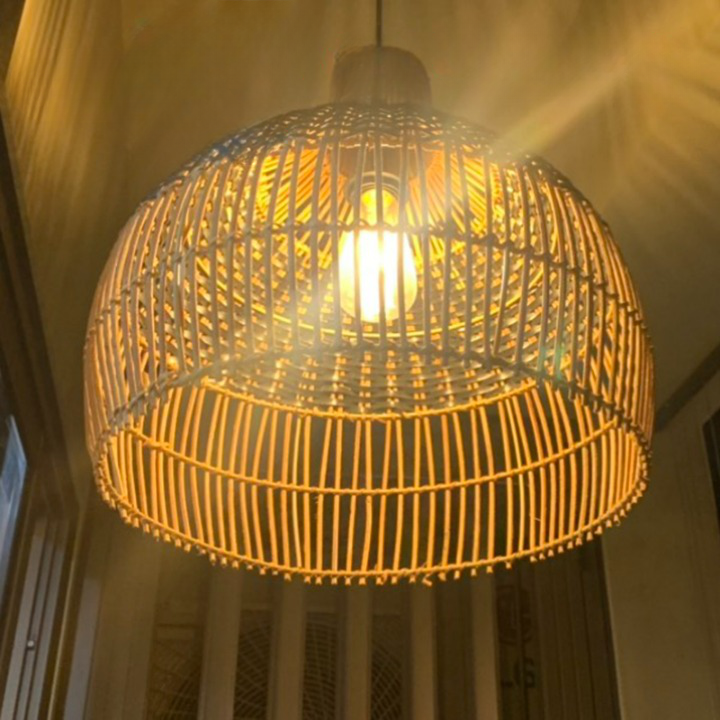 Abat-jour en rotin naturel pour luminaire suspendu