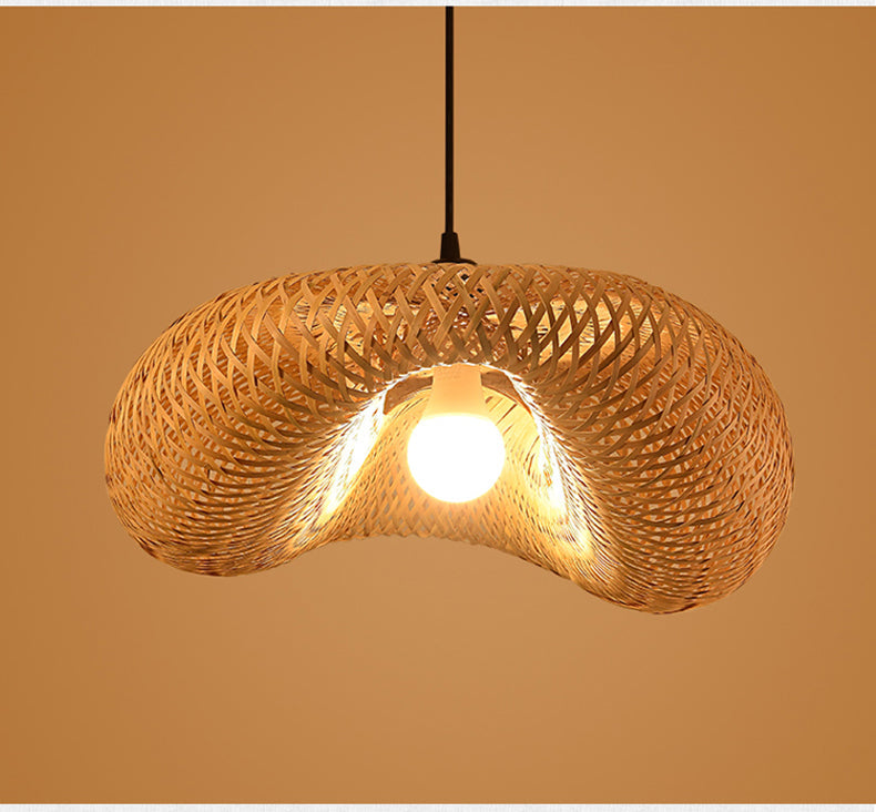 Abat-jour décoratif tissé en bambou et rotin