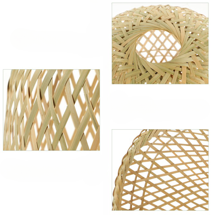 Abat-jour de plafond en rotin et bambou tissé