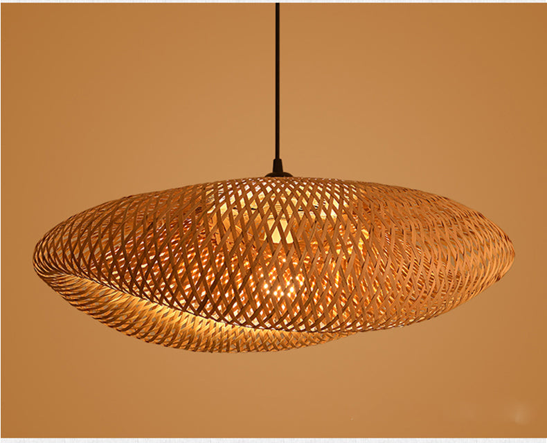 Abat-jour décoratif tissé en bambou et rotin