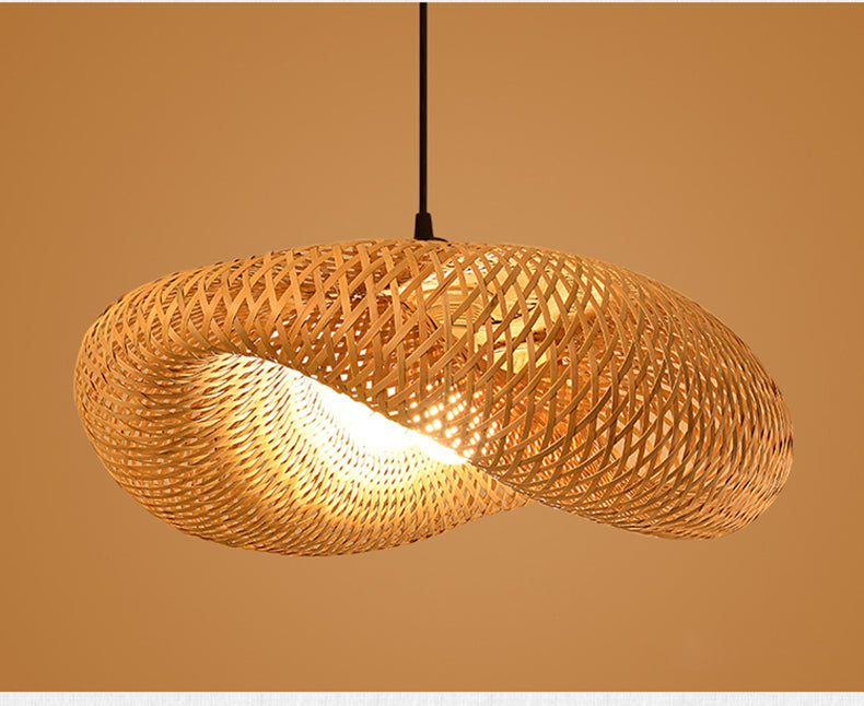 Abat-jour décoratif tissé en bambou et rotin