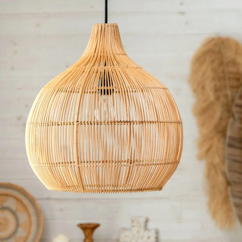 Abat-jour en rotin naturel pour luminaire suspendu