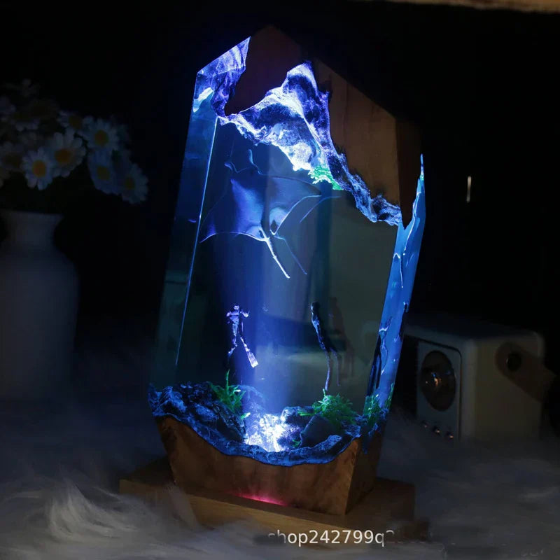 Lampe de Chevet - Explorateurs Spatiaux en Résine