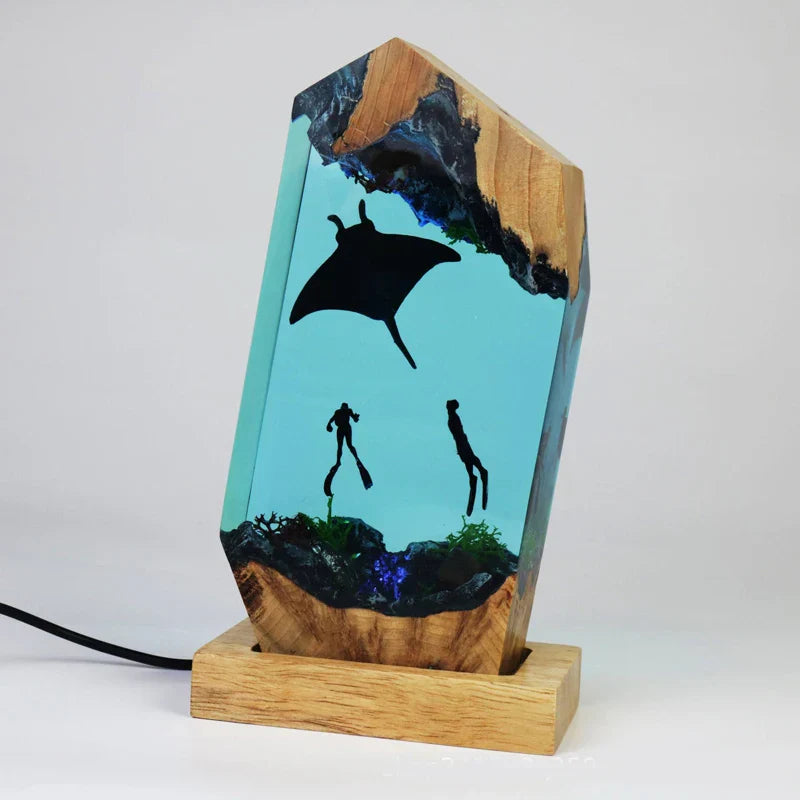 Lampe de Chevet - Explorateurs Spatiaux en Résine