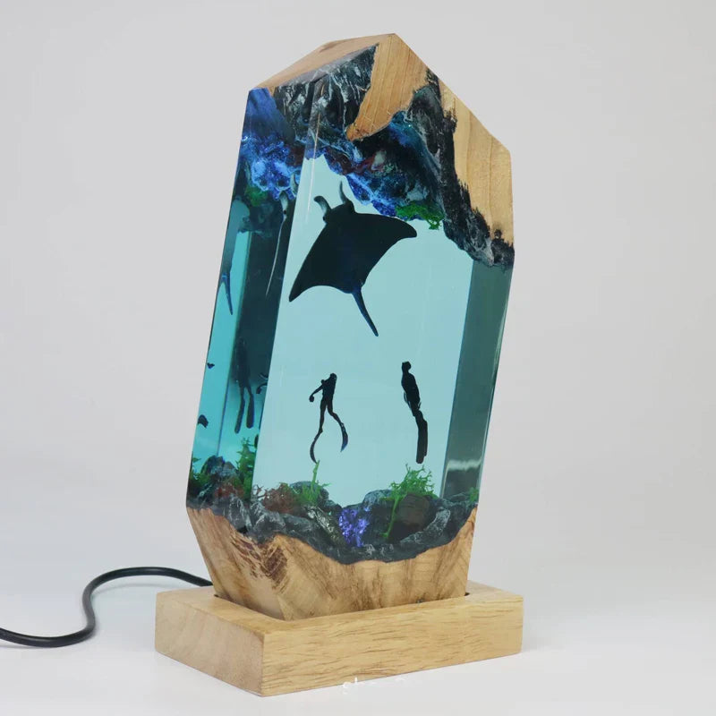 Lampe de Chevet - Explorateurs Spatiaux en Résine