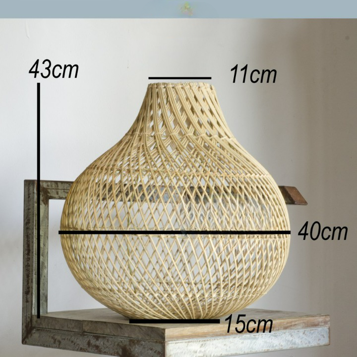 Abat-jour en rotin croisé pour luminaire suspendu - Abat