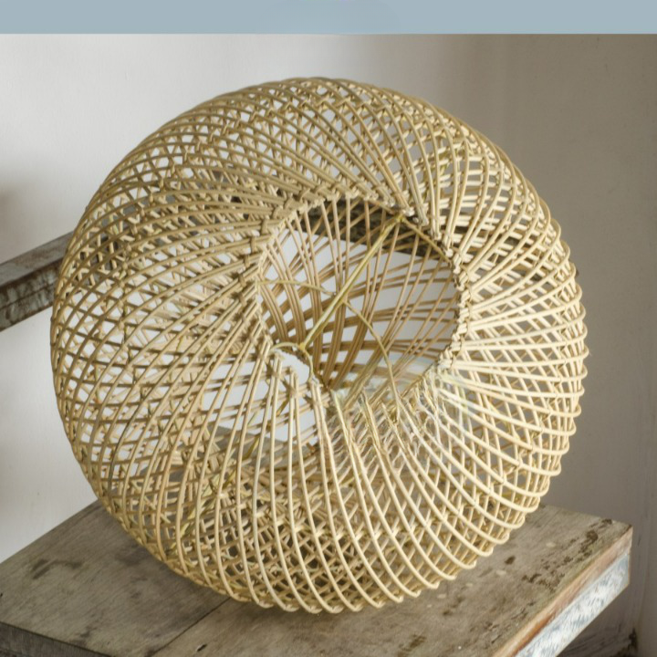 Abat-jour en rotin croisé pour luminaire suspendu - Abat