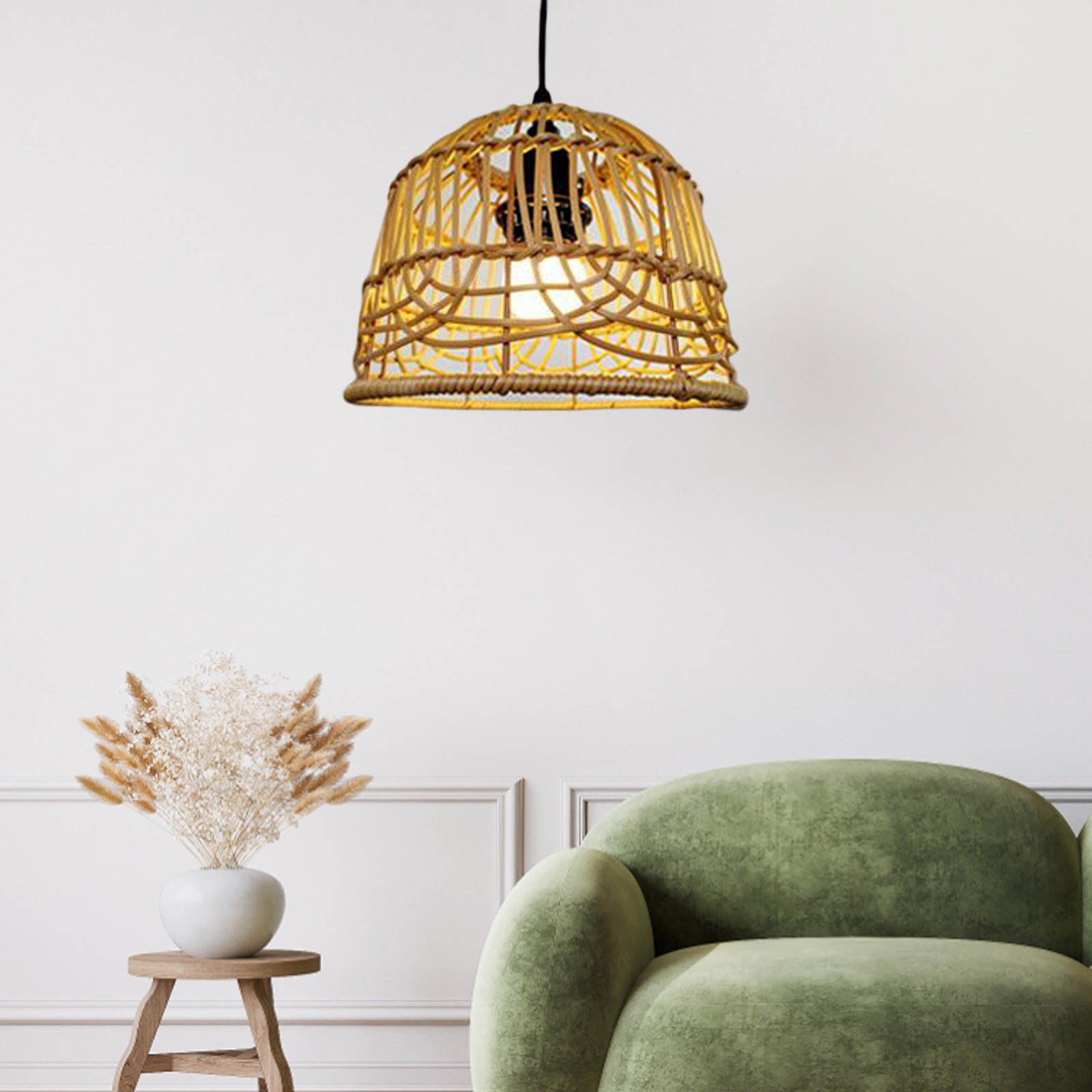 Abat-jour rotin épuré de haute qualité - Suspension