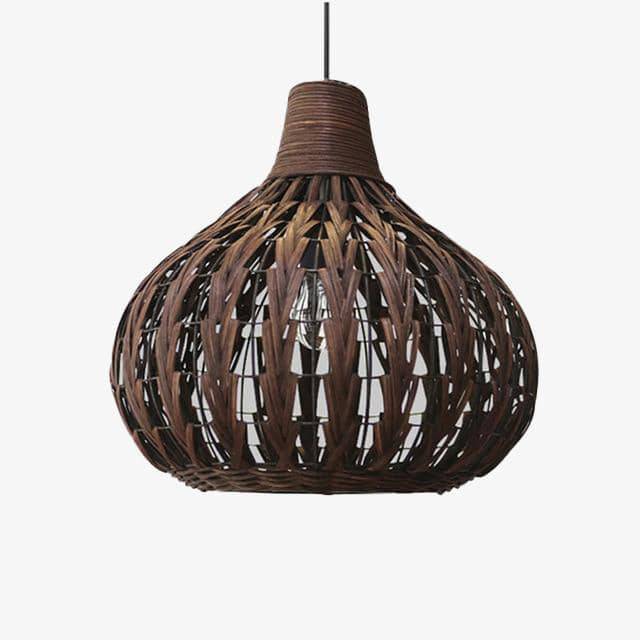 Suspension en bambou marron foncé Rattan