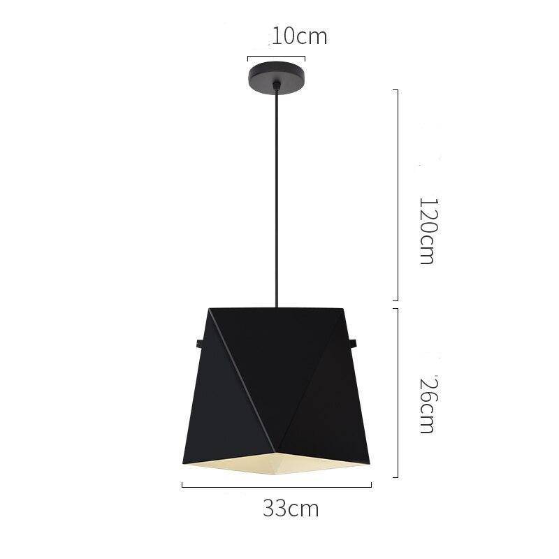 Suspension design LED avec abat-jour en métal coloré au géométrique