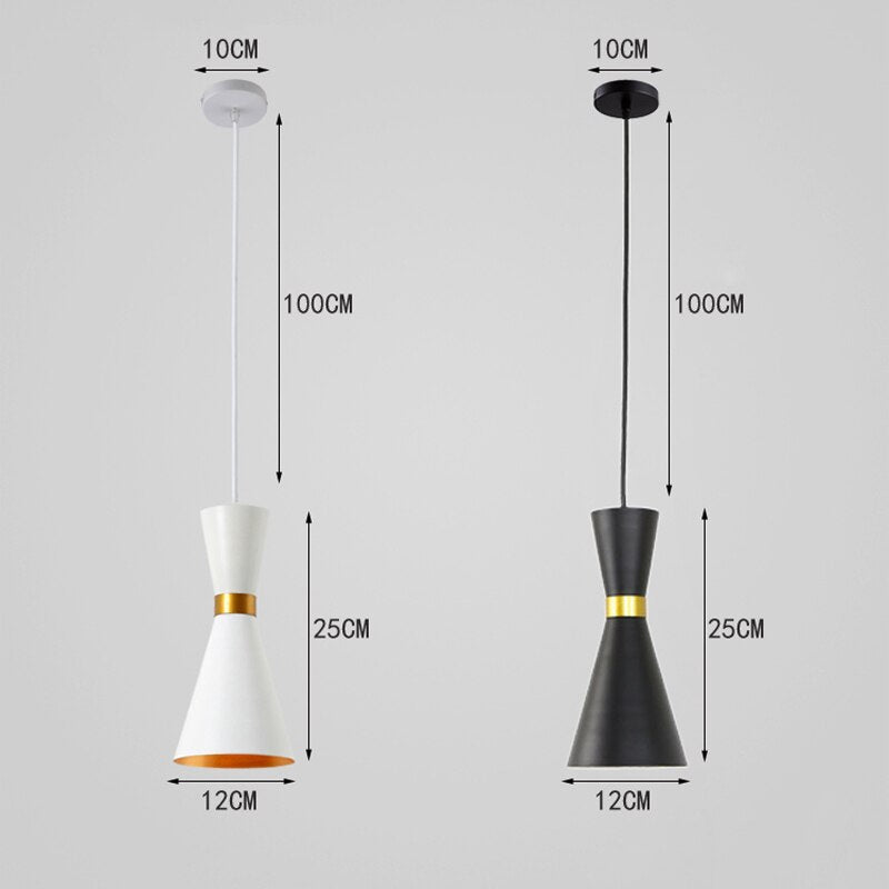 Suspension moderne LED en forme d'horloge métallique Gadea