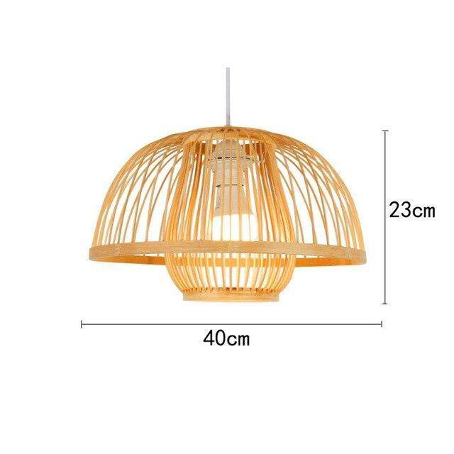 Suspension en bambou LED avec différents cylindres style Asian