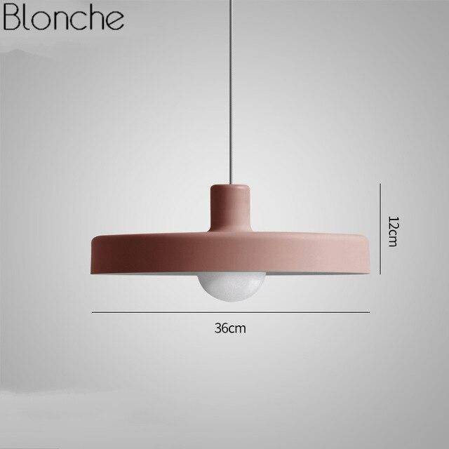 Suspension design LED à plat en métal coloré Loft
