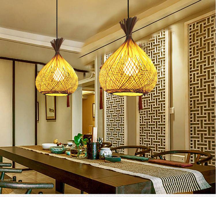 Suspension fiole ficelée en bambou Creative