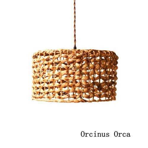 Suspension cylindrique en bambou rotin Vine