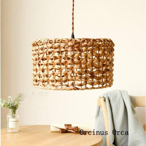 Suspension cylindrique en bambou rotin Vine