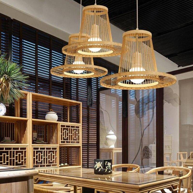 Suspension cage en bambou Geometric B