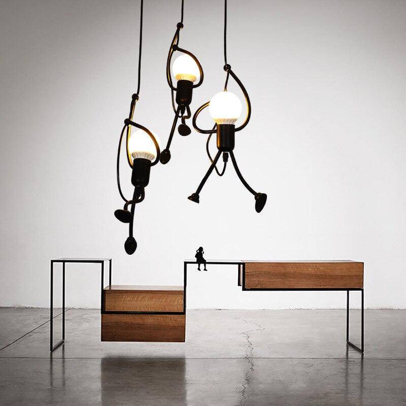 Suspension moderne LED en métal style petite personne