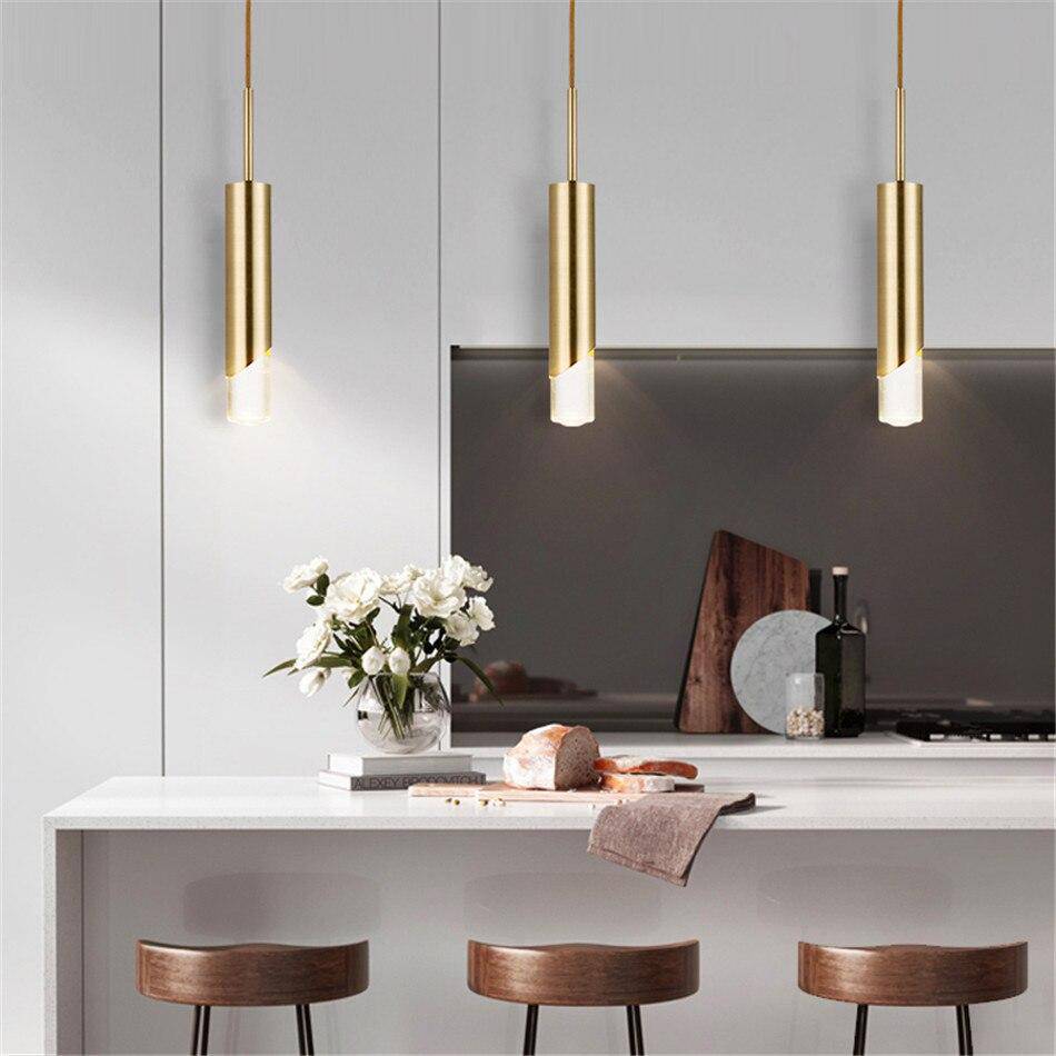 Suspension design LED avec cylindre en métal style Luxury