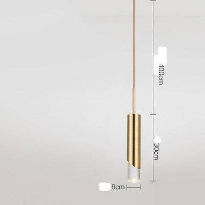 Suspension design LED avec cylindre en métal style Luxury