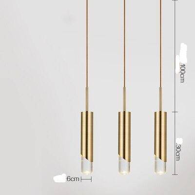 Suspension design LED avec cylindre en métal style Luxury