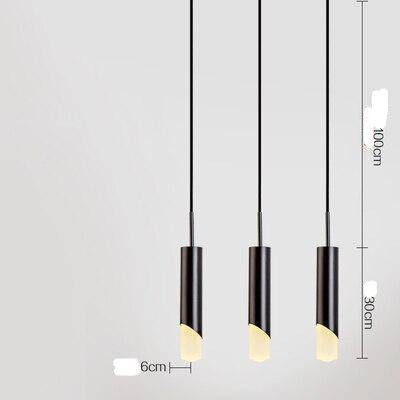 Suspension design LED avec cylindre en métal style Luxury