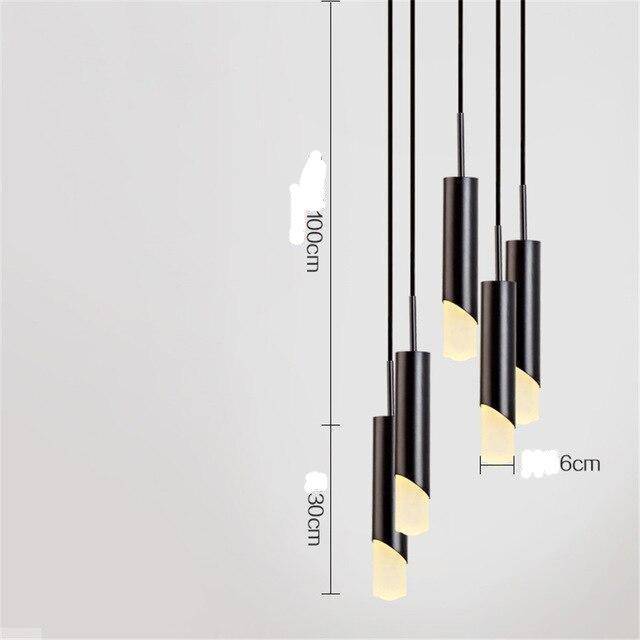Suspension design LED avec cylindre en métal style Luxury