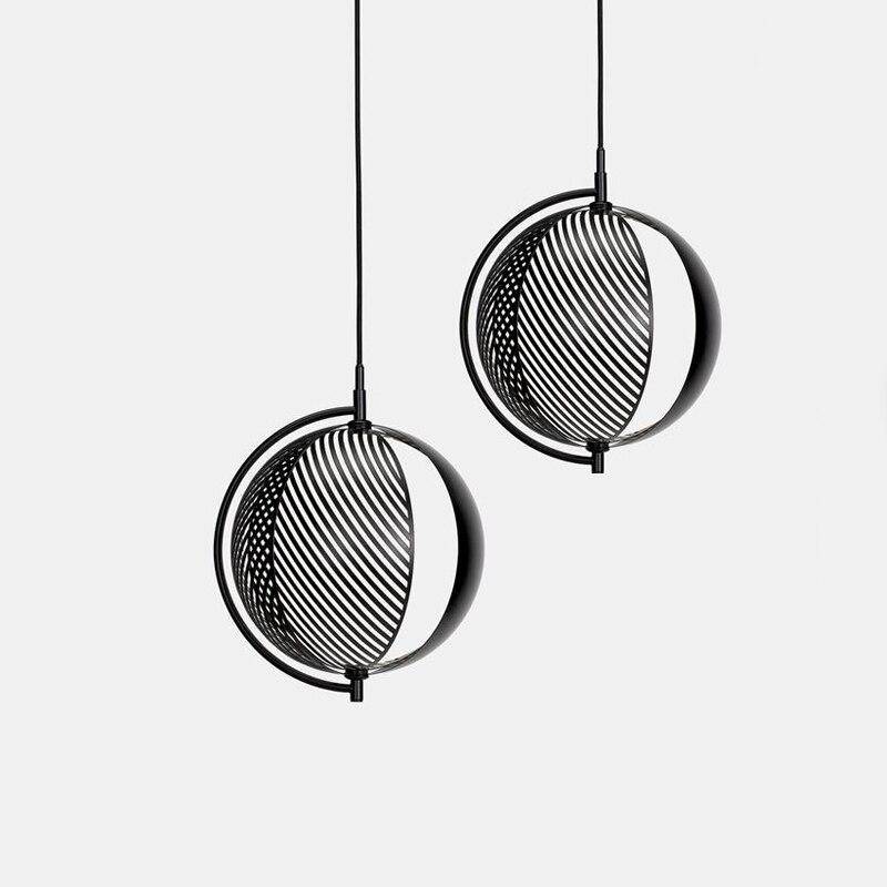 Suspension design à LED en boule métal style industriel