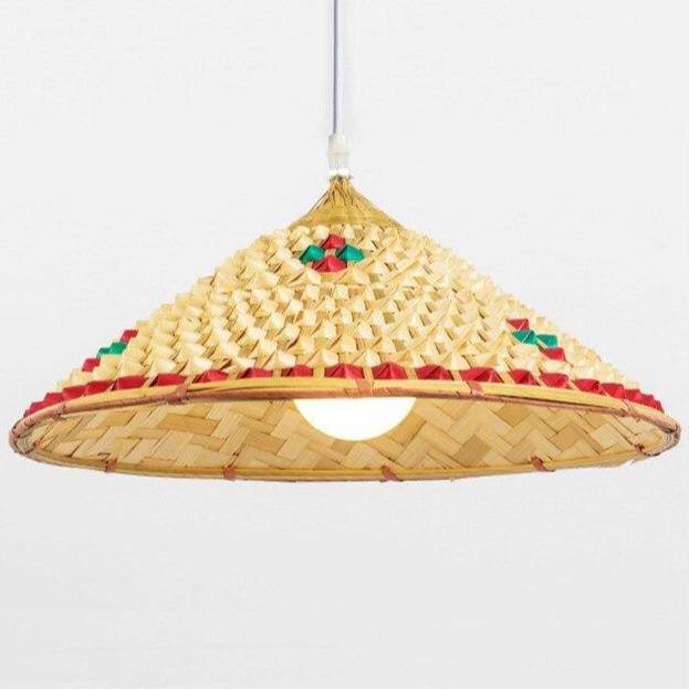 Suspension en rotin LED abat-jour style rustique