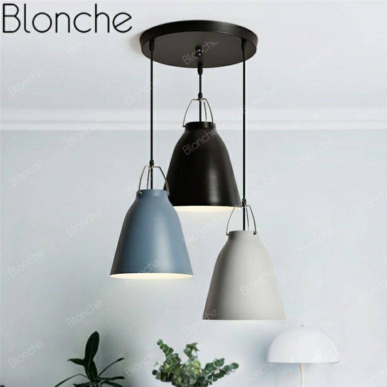 Suspension design à LED en métal avec abat-jour coloré Loft