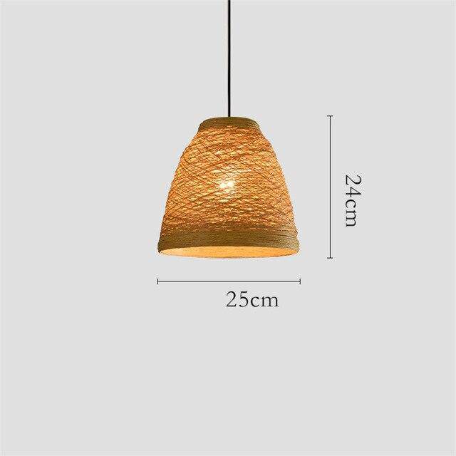 Suspension en rotin LED colorée style Farm