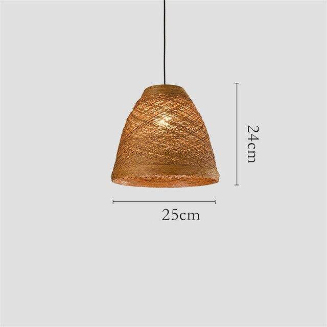 Suspension en rotin LED colorée style Farm