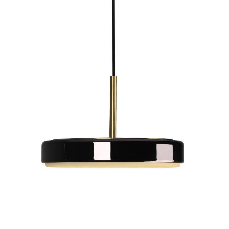 Suspension design LED arrondi en métal noir Loft