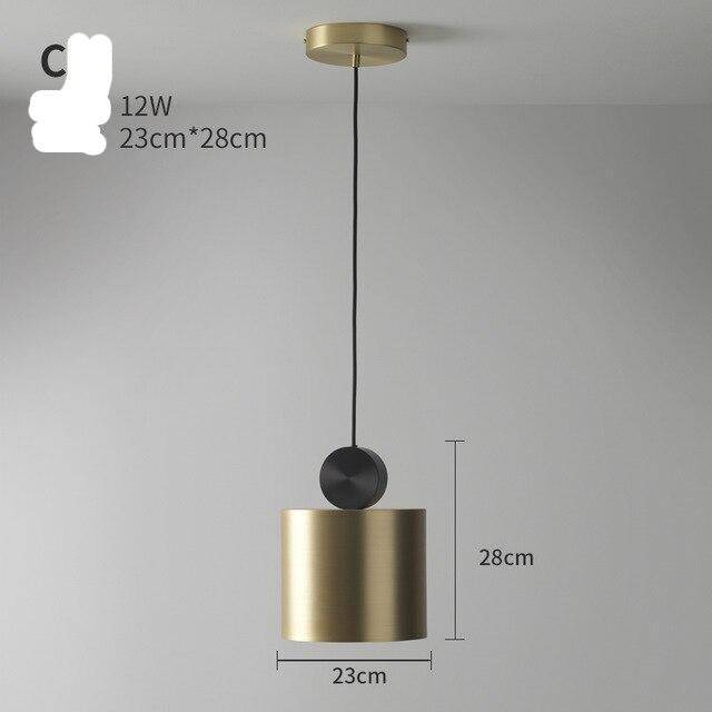 Suspension design LED avec abat-jour métal arrondi style Industriel