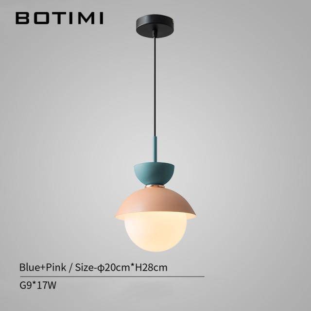 Suspension design à LED en verre et métal coloré Hang