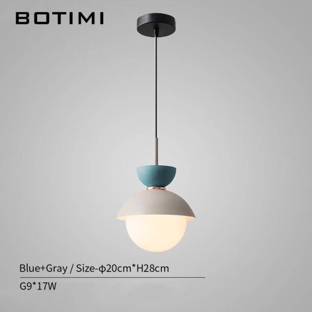 Suspension design à LED en verre et métal coloré Hang