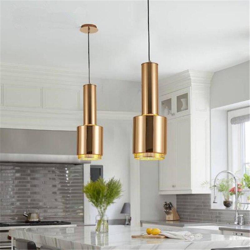 Suspension design LED en tube cylindrique métal Creative