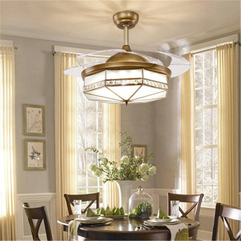 Suspension rétro à LED en métal doré et abat-jour Copper