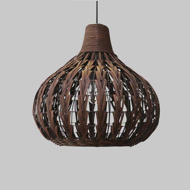 Suspension en bambou marron foncé Rattan