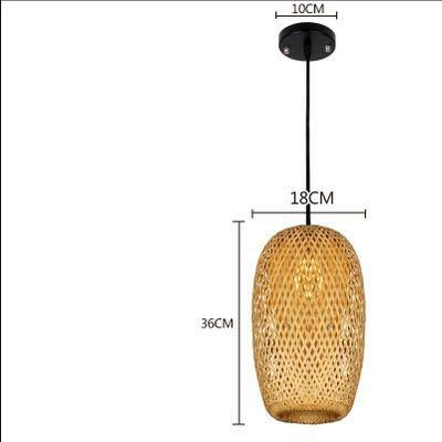 Suspension en rotin LED avec différentes formes arrondies Bamboo